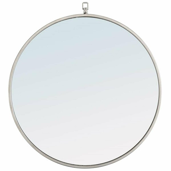 Elegant Lighting Elegant Lighting  24 in. Eternity Metal Frame Round Mirror with Decorative Hook, Silver MR4053S